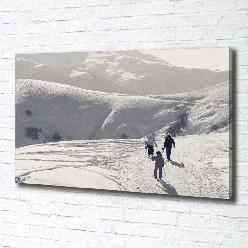 Skiers - Wrapped Canvas Print