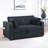 Luelle 57"W Corduroy Convertible Sleeper Loveseat With Cupholders, USB Ports, Magazine Pockets, Pillows, Tufting-1988895378-1997050930