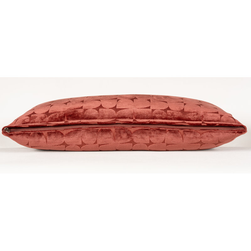 Coussin Nouri, Rectangle H 26 po x l 14 po, Polyester, Rouge
