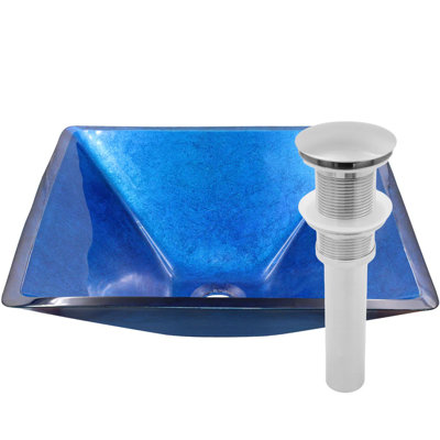 Novatto 17'' Glass Square Bathroom Sink