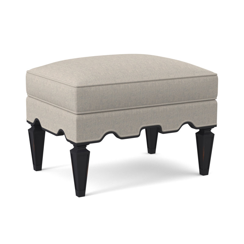 Palm Ottoman, Vintage Ebony, Margaret Uniform Polyester Blend