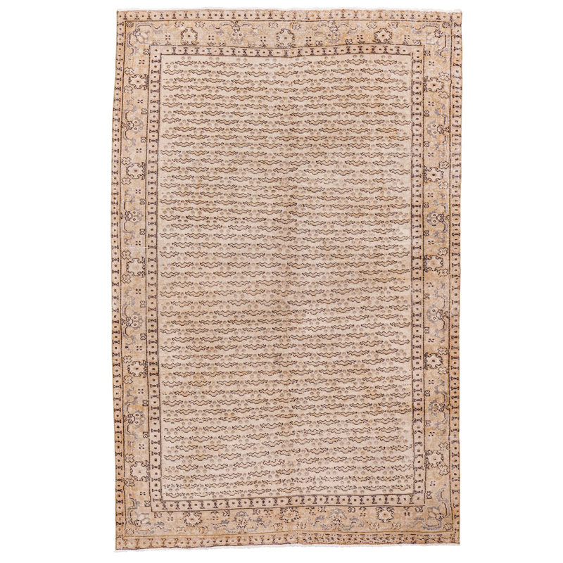 Tapis tribal turc anatolien rétro fait à la main 6 x 10 Vintage