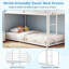 Lit superposé simple au-dessus d'un lit simple en métal, cadre de lit superposé en forme de maison avec toit et échelle blanc-129619090