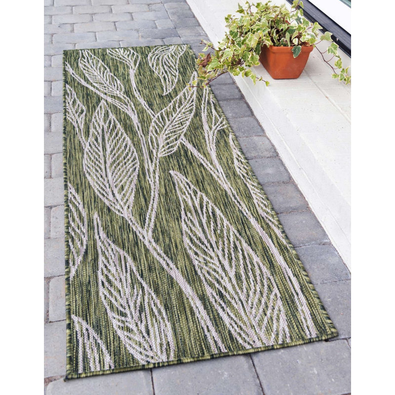 Outdoor Kona Area Rug Forest Color, Runner 2' x 6'