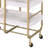 Modern Gold And White Dining Cart With 3 Adjustable Trays - Metal Frame Serving For Trays, Progress-1932825321