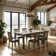 Deral 7 - Piece Solid Wood Dining Set,PU Leather Chair with Marble Table