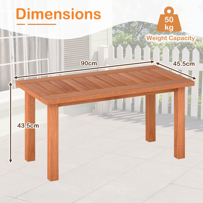 Rectangular Outdoor Side Table , 90cm cm W 46cm cm D