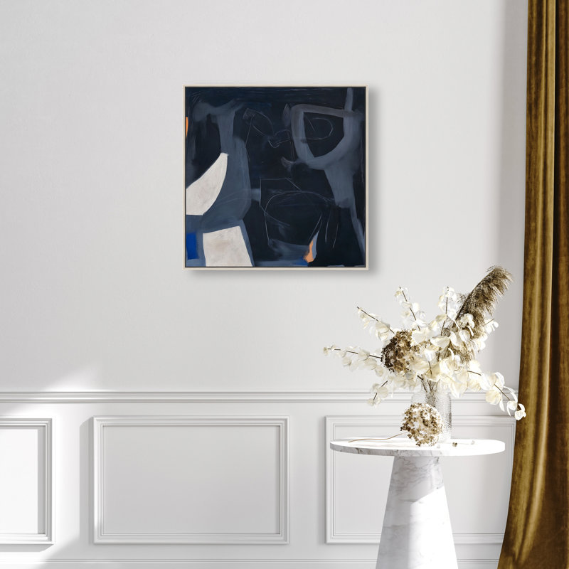 Obscured Voices I Canvas Abstract Print by Oliver Gal, Black Frame, 12 x 12, 25"H x 25"W, Silver Frame