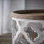 Grande table d'appoint 23 po blanche vieillie