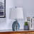 19.5" Blue Textured Resin Turtle Table Lamp-776400129-776400142
