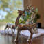 Figurines de renne rustique, ensemble de 3, fabriquées à la main, fonte d'aluminium, 8,75 pouces-1080168096