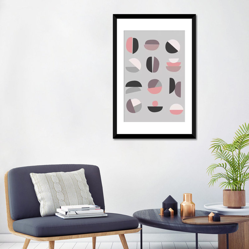 « pastel geometry iv », reproduction d’impression sur toile tendue, H 24 po x l 16 po x P 1 po, Papier d'art encadré noir