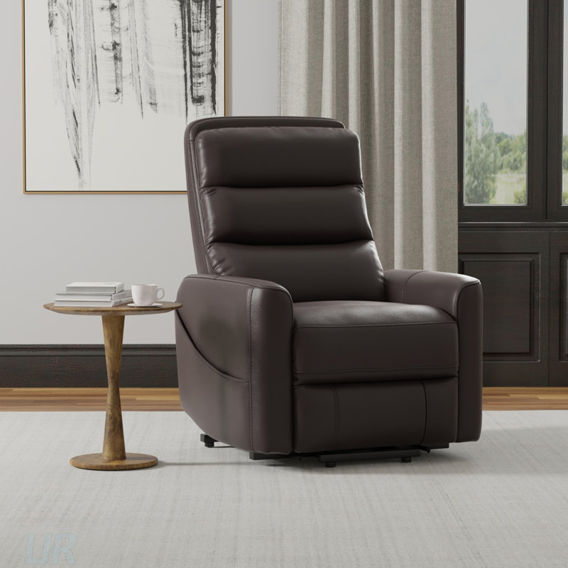 Faux Leather Power Lift Chair In Bentley With Smooth Transitions And Elegant Design For Modern Comfort, Dark Brown