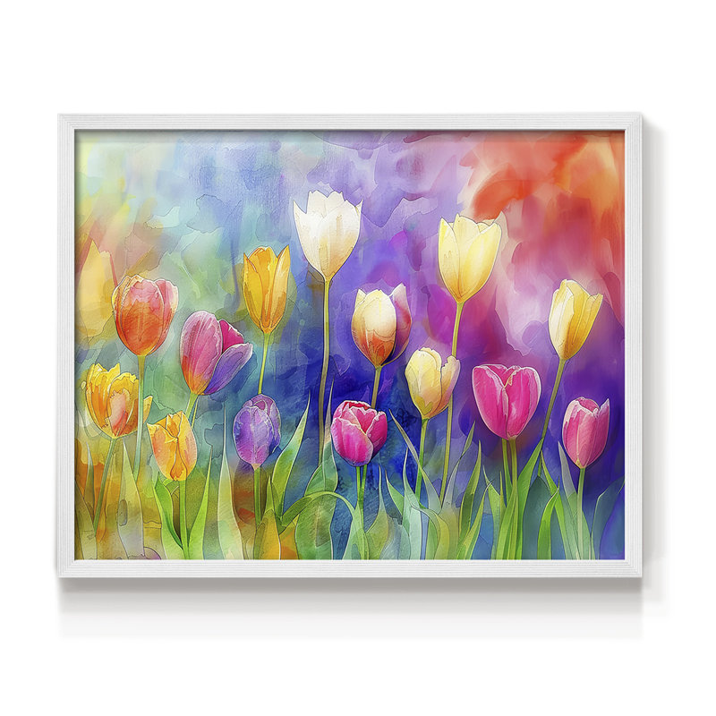 Floral Series-LXXXIX -Framed Print - Restickable, 8" H x 10" W, White