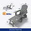 Chaise pliante Adirondack d'extérieur réglable avec repose-pieds et 2 porte-gobelets Chaise de patio réglable à 5 niveaux pour pelouse, bord de piscine, patio, gris-728569059