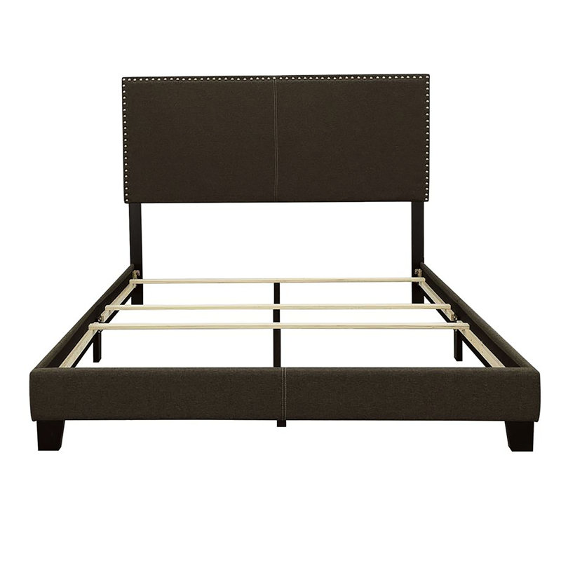 Charcoal Fabric Twin Bed With Stable Leg System And Appeal Soft Upholstery Robust Wood Frame, Charcoal, Twin