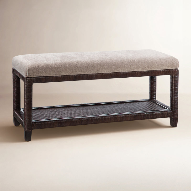 Sabal Bay Upholstered Storage Bench, Java, Elite Ash; 0321-83