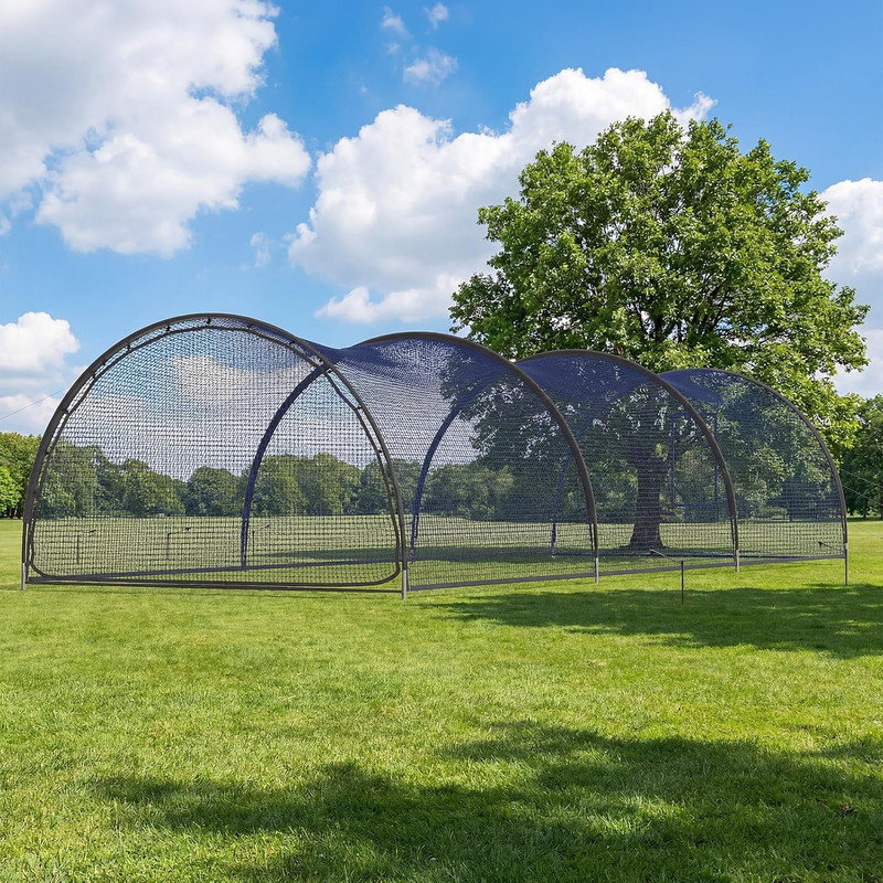 Cage de baseball 30 x 12 x 8 pi avec ouverture pour machine à lancer, porte et sac de transport amovibles, filet d'entraînement pour la cour arrière