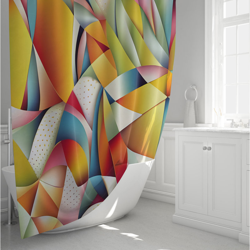Rideau de douche abstrait Clyatt, H 72 po x l 70 po