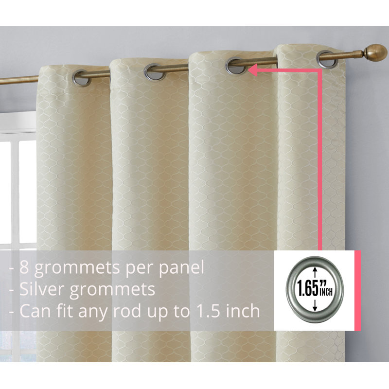 Alacam Blackout Curtain Pair, 50" W x 63" L, Beige