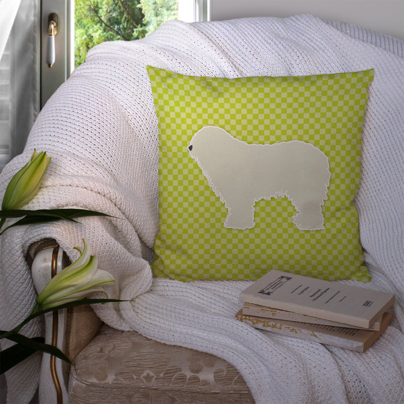 Coussin décoratif intérieur/extérieur komondor, H 14 po x l 14 po x P 3 po, Vert