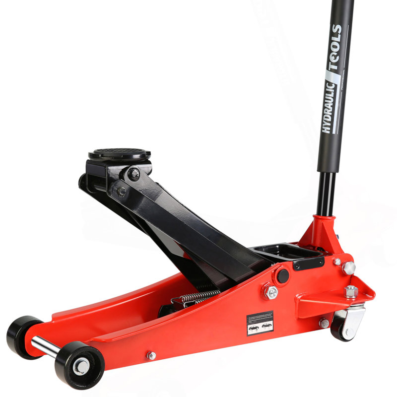 Cric de plancher à profil bas de 2,5 tonnes, cric de course en acier avec double pompe de levage Pistonsquick, plage de levage des crics de plancher hydraulique de 3,5 po à 19,5 po