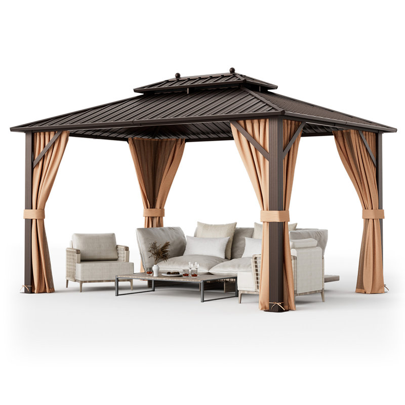 13 Ft. W x 10 Ft. D Aluminum Patio Gazebo