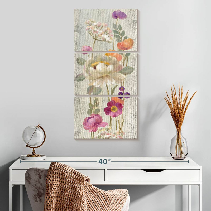 Floral rétro II, H 32 po x l 15 po