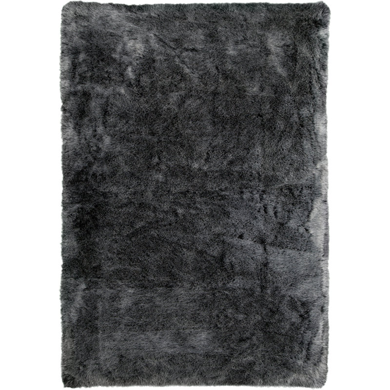 Byrone Uni Hand Tufted Area Rug, Anthracite, Rectangular 160 x 230cm
