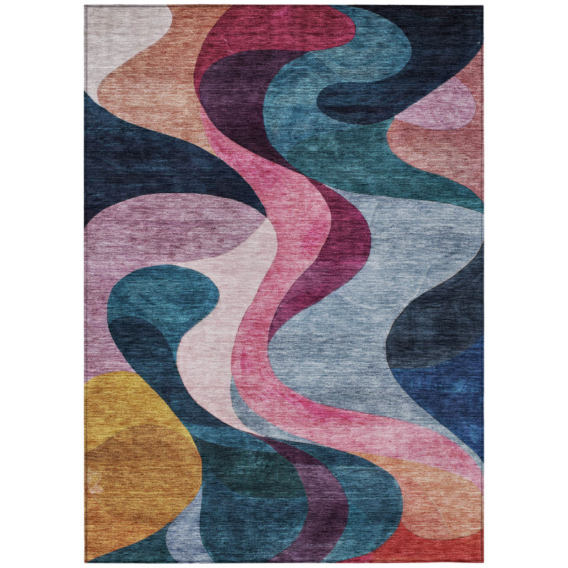 Machine Washable Indoor/Outdoor Chantille ACN1121 Green Rug, Rectangle 2'6" x 3'10"