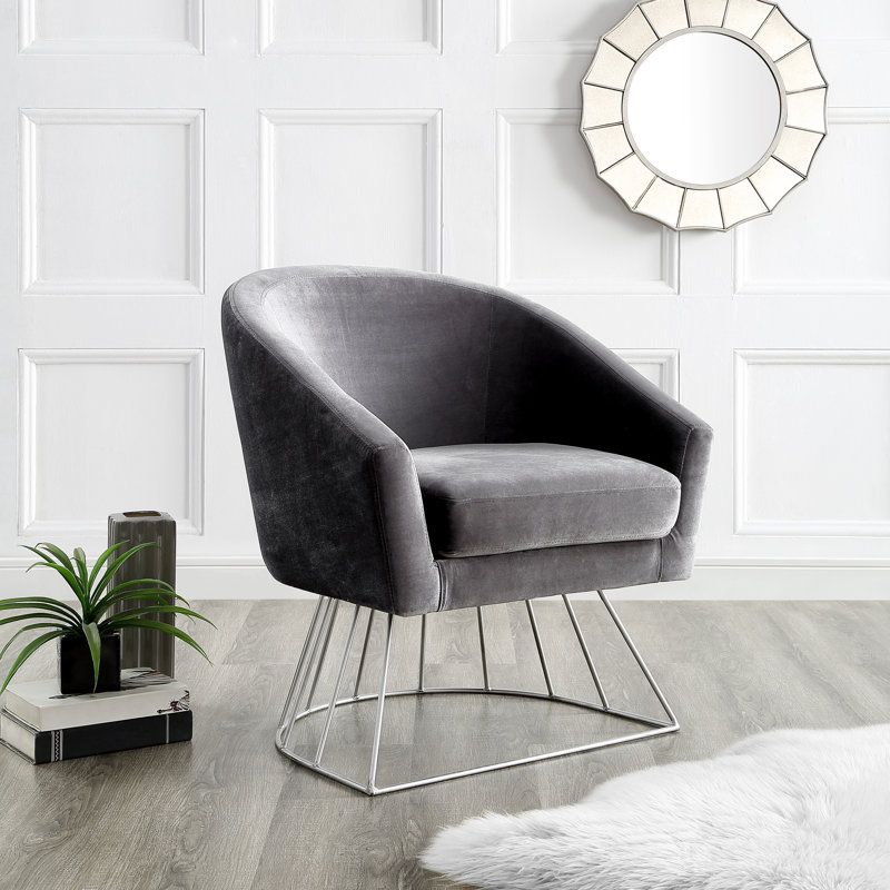 Fauteuil d'appoint Angelina, Gris / Argent