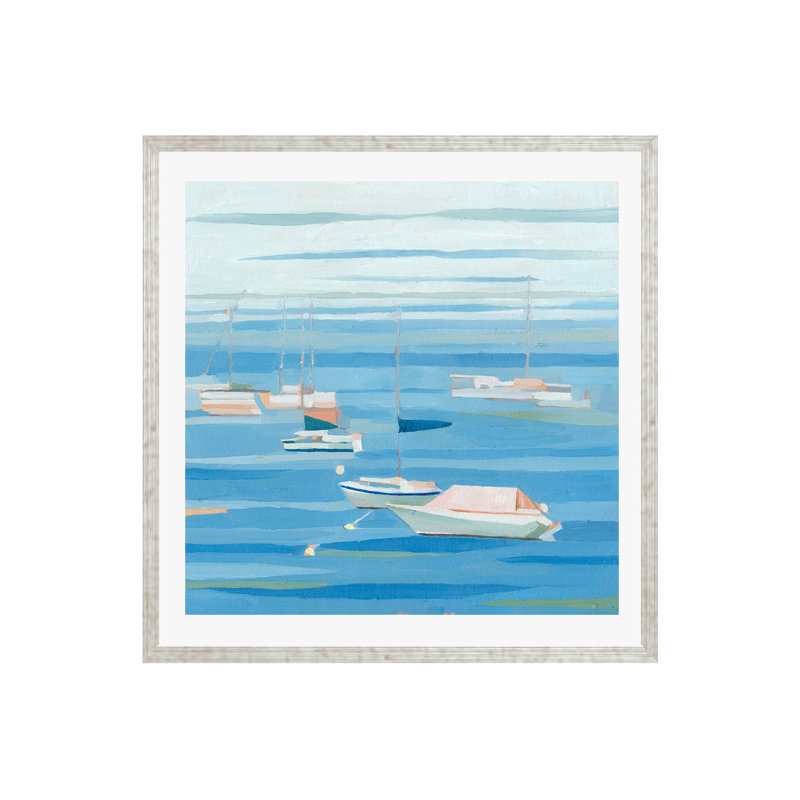 Summer Regatta I by Emma Scarvey, 36"H x 36"W, Pattern Silver