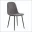 Chaise de salle à manger en tissu de lin gris foncé - ensemble de 4