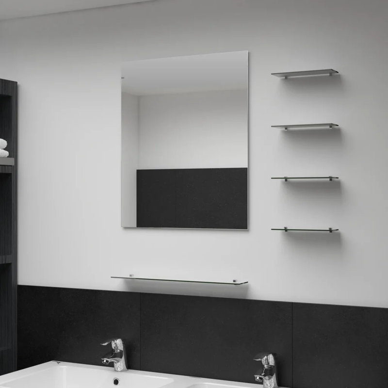 Anadelia Wall Mirror with Shelves, 60cm H x 50cm W