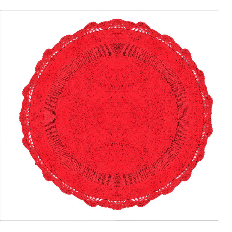 Tapis pour salle de bain Wingert, l 36 po x L 36 po, Rouge