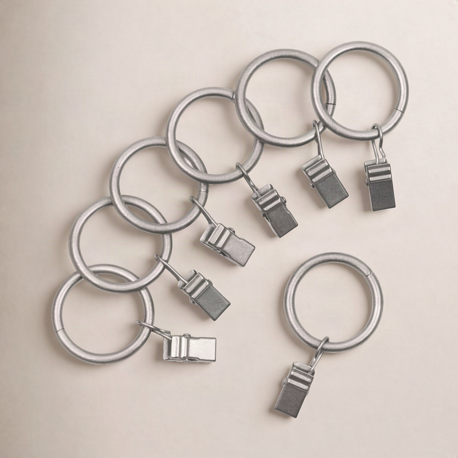 Vasios Curtain Rings, Brushed Nickel