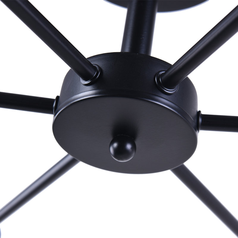 Plafonnier semi-encastré 6 lumières 23,62 po Annunzia, Noir