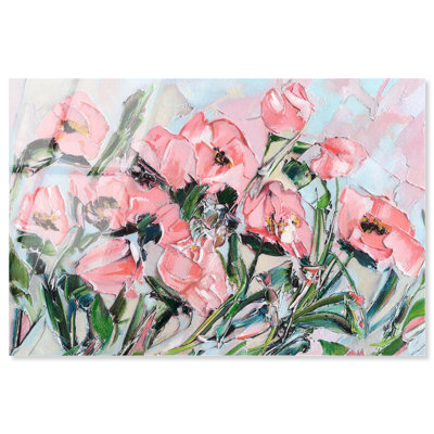 «The Power of Flowers», reproduction d'art acrylique sur toile rose par Art Remedy