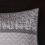 Courtepointe 6 pièces avec motif réversible - Oreillers brodés et plissés gris / taupe-118640565-118640566