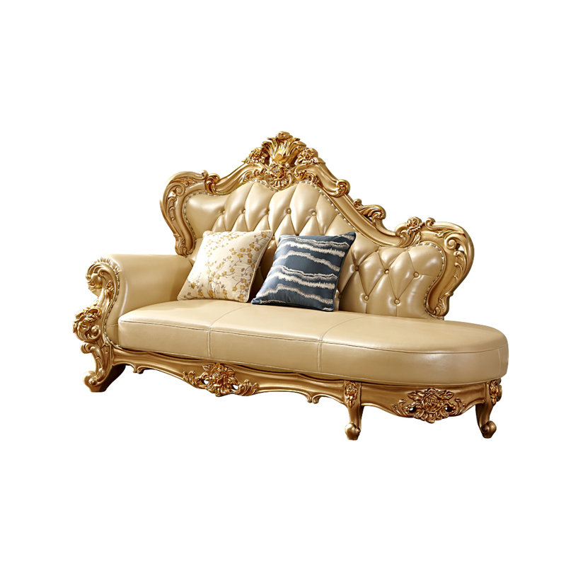 Chaise longue rembourrée en bois massif American Living Room