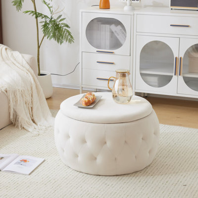 Round Storage Ottoman