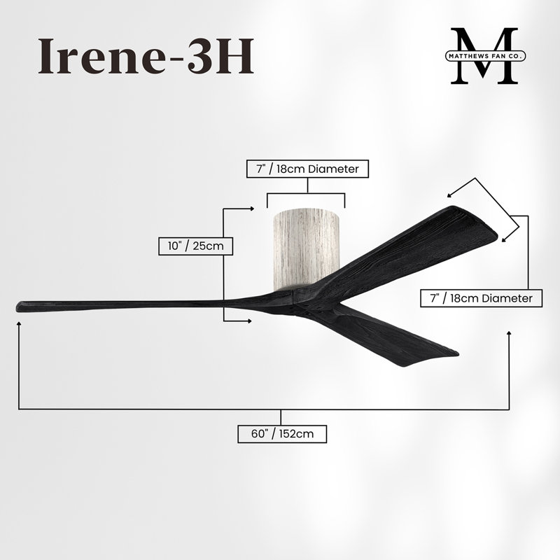 Irene Ceiling Fan, Barn Wood Tone, Matte Black, 60"