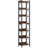 78.7" Extra Tall 7-Tier Rustic Brown Narrow Corner Bookshelf Storage Display Rack For Living Room