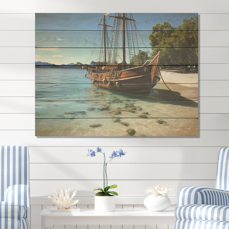 Bateau à Krabis White Sands Paradise I - plage sur bois, H 10 po x l 20 po