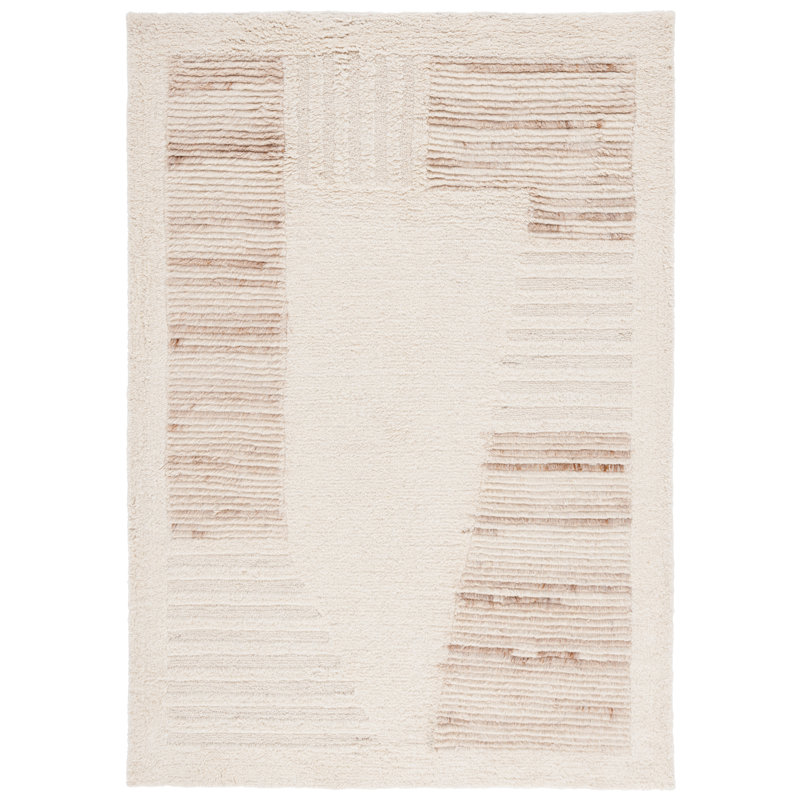 Kasjen Hand Tufted Wool Pile Abstract Rug, Rectangle 6' x 9'
