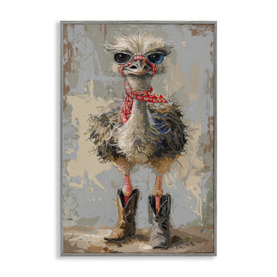 Ostrich & Cowboy Boots Giclee Art by Petals Prints Design