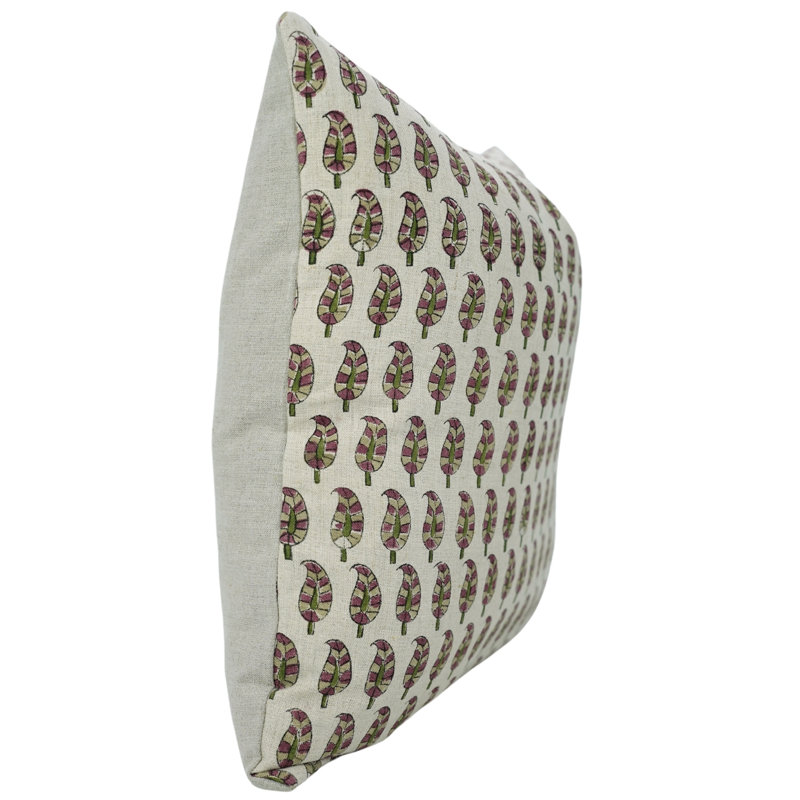 Housses de coussin Fabividine «Pure Linen» rose, motif cachemire Lil, H 26 po x l 26 po, Carrée