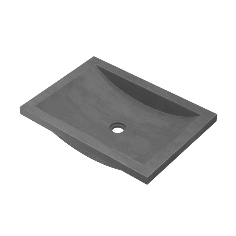 Cabrillo NativeStone Concrete Rectangular Undermount Bathroom Sink, Slate