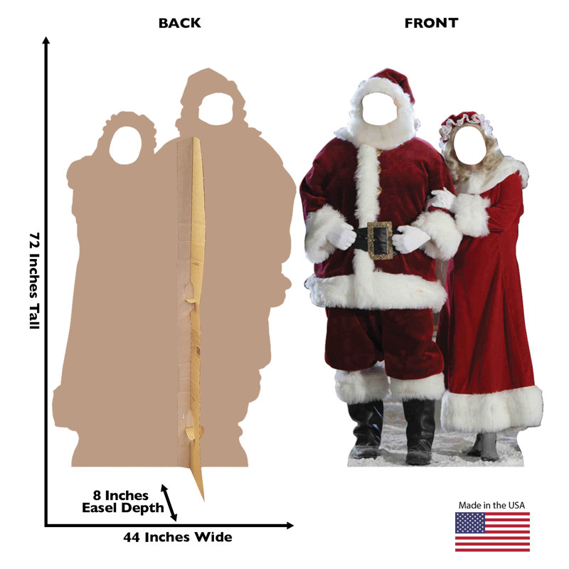 Père Noël de Noël et madame Claus debout en carton