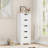 Alicyn 15.7" W x 40.1" H x 11.8" D White Free-Standing Linen Cabinet-1866370314